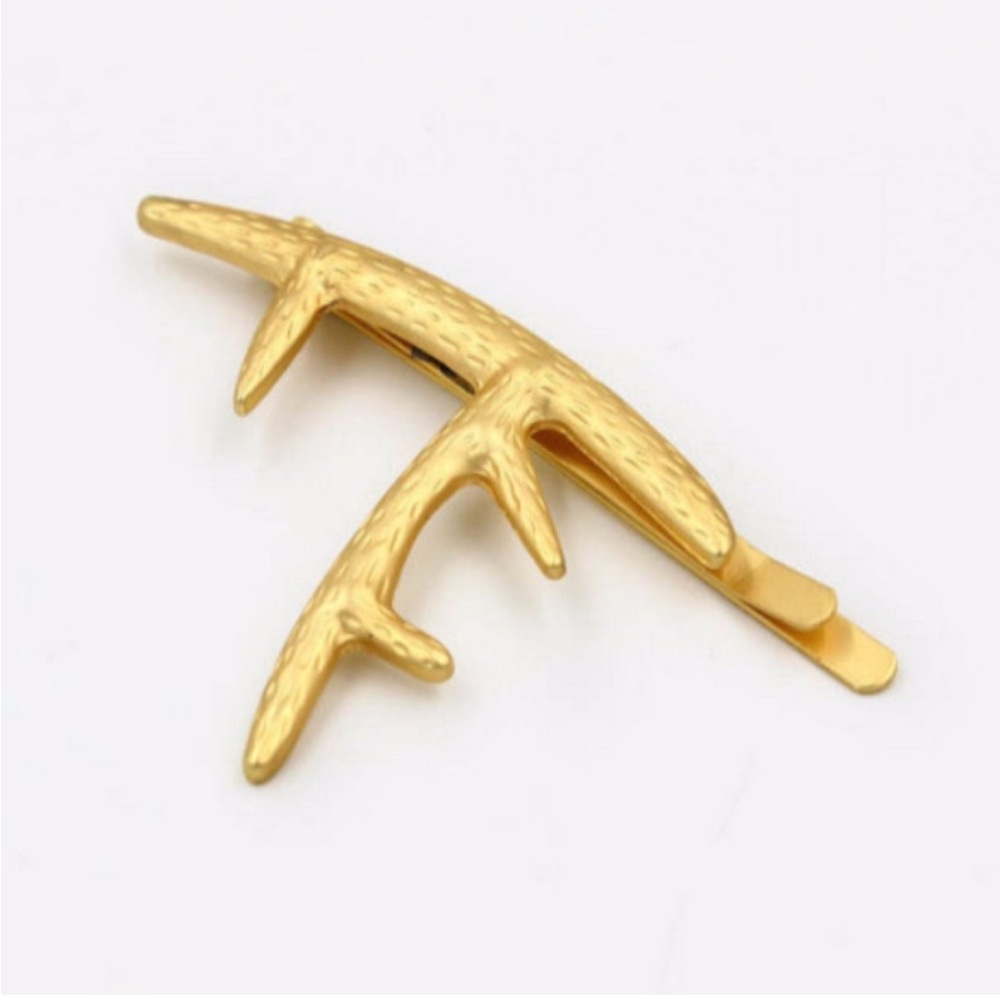 Gold Deer Antler Hair Clip